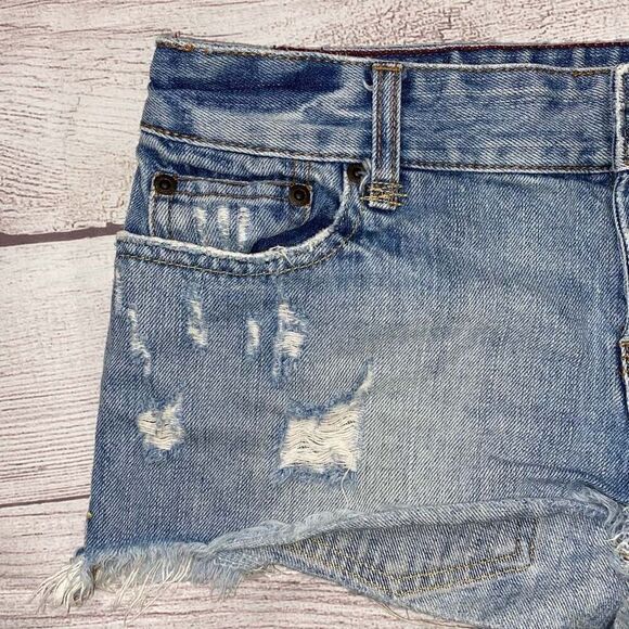 American Eagle ripped distressed 100% cotton short shorts sz 4 women - Picture 5 of 8